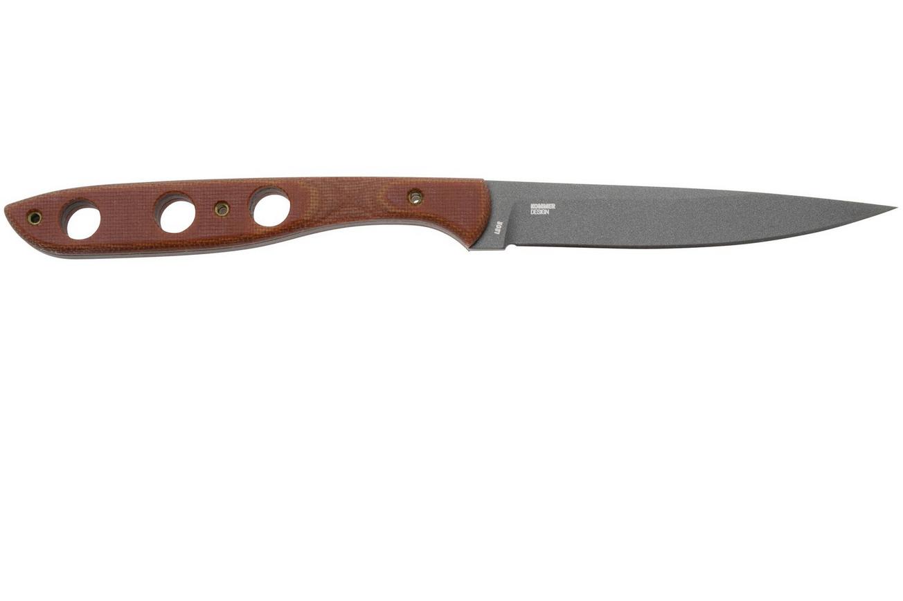 CRKT Kasilof 3031 Cerakote 1095, Brown Micarta, vaststaand mes, Russ Kommer design