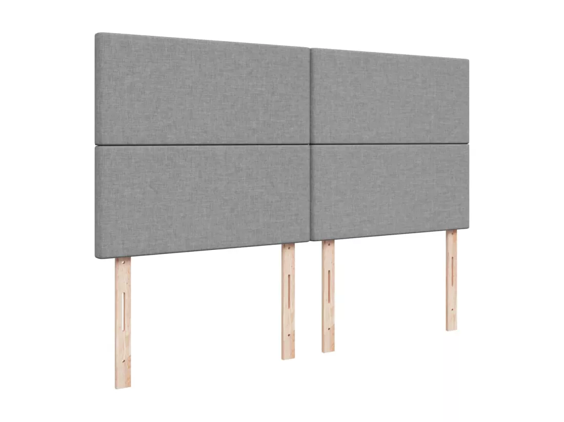 Sommier à lattes de lit avec matelas Gris clair 180x200cm Tissu