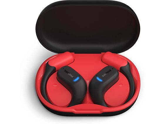 Philips True Wireless Open-Ear TAA6709BK Rot; Schwarz True Wireless Open-Ear Sport-Kopfhörer