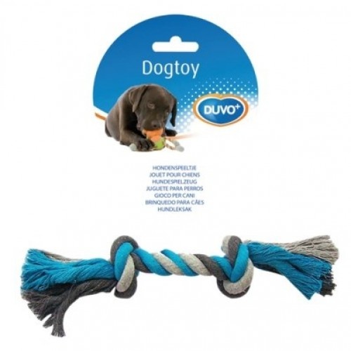 Brinquedo para cães em forma de osso de corda azul