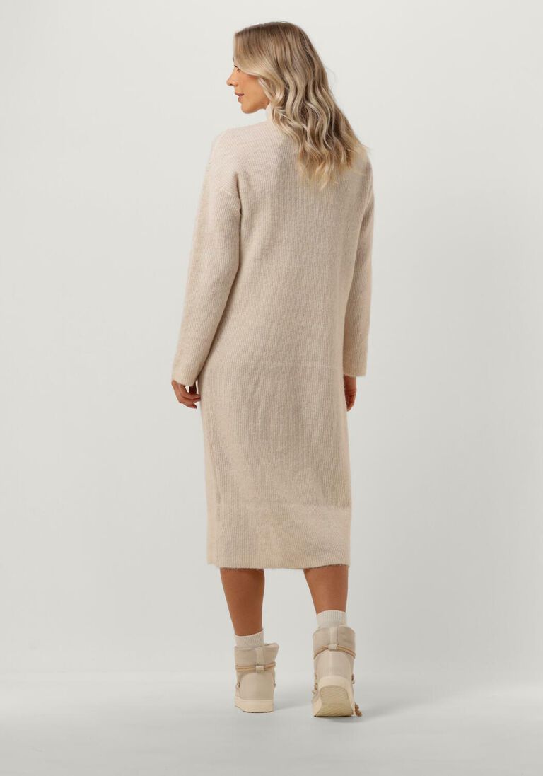 SELECTED FEMME beige selected femme midi jurk slfmaline ls knit dresshigh neck