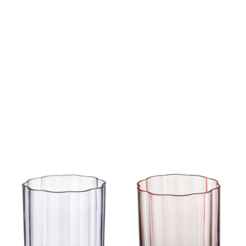 Wijnglas bloemvorm paars/roze