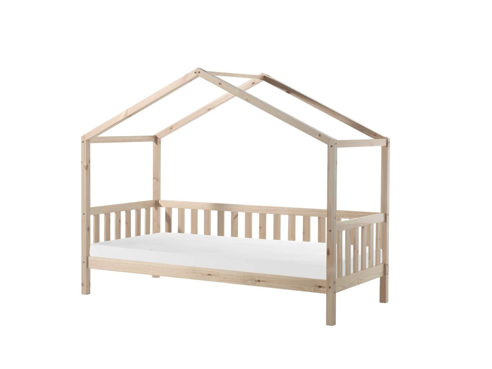 Hausbett-Set DALLAS 1 - natur - mit Matratze - Umrandung - 90x200 cm