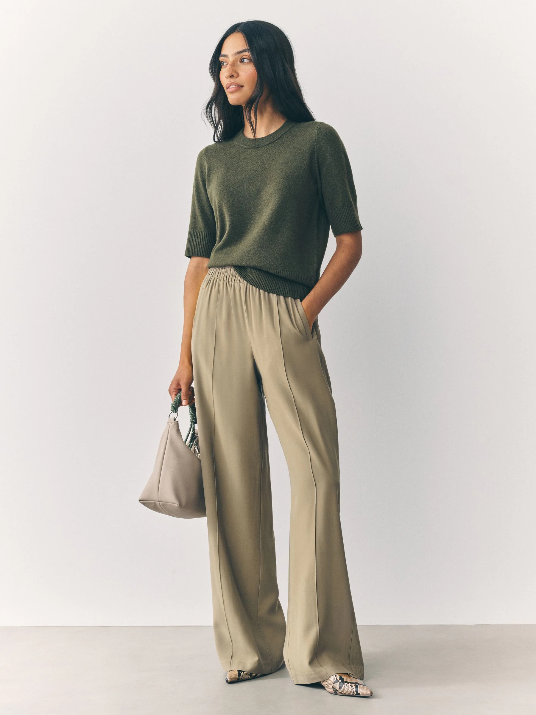 Neutraal - Side Stitch Wide Leg Trousers