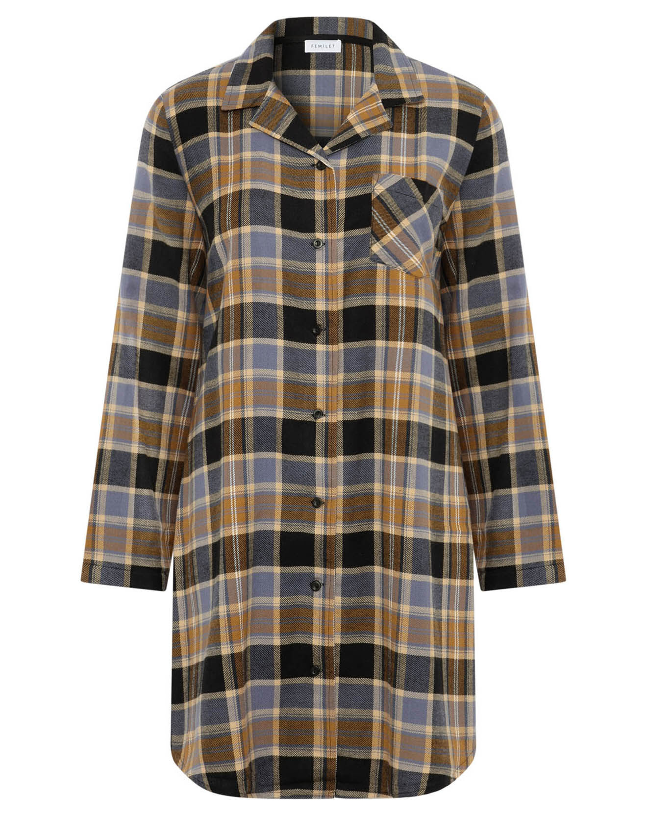 Femilet Chemise de nuit Ecossais imprimée marron/noir