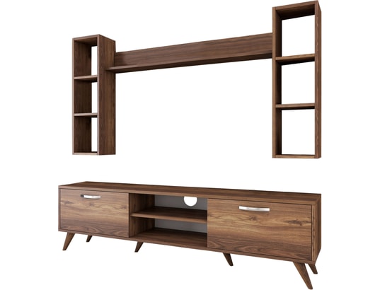 CONCEPT1 - Meuble TV M5 - 240 Noyer 180 x 48,6 x 35