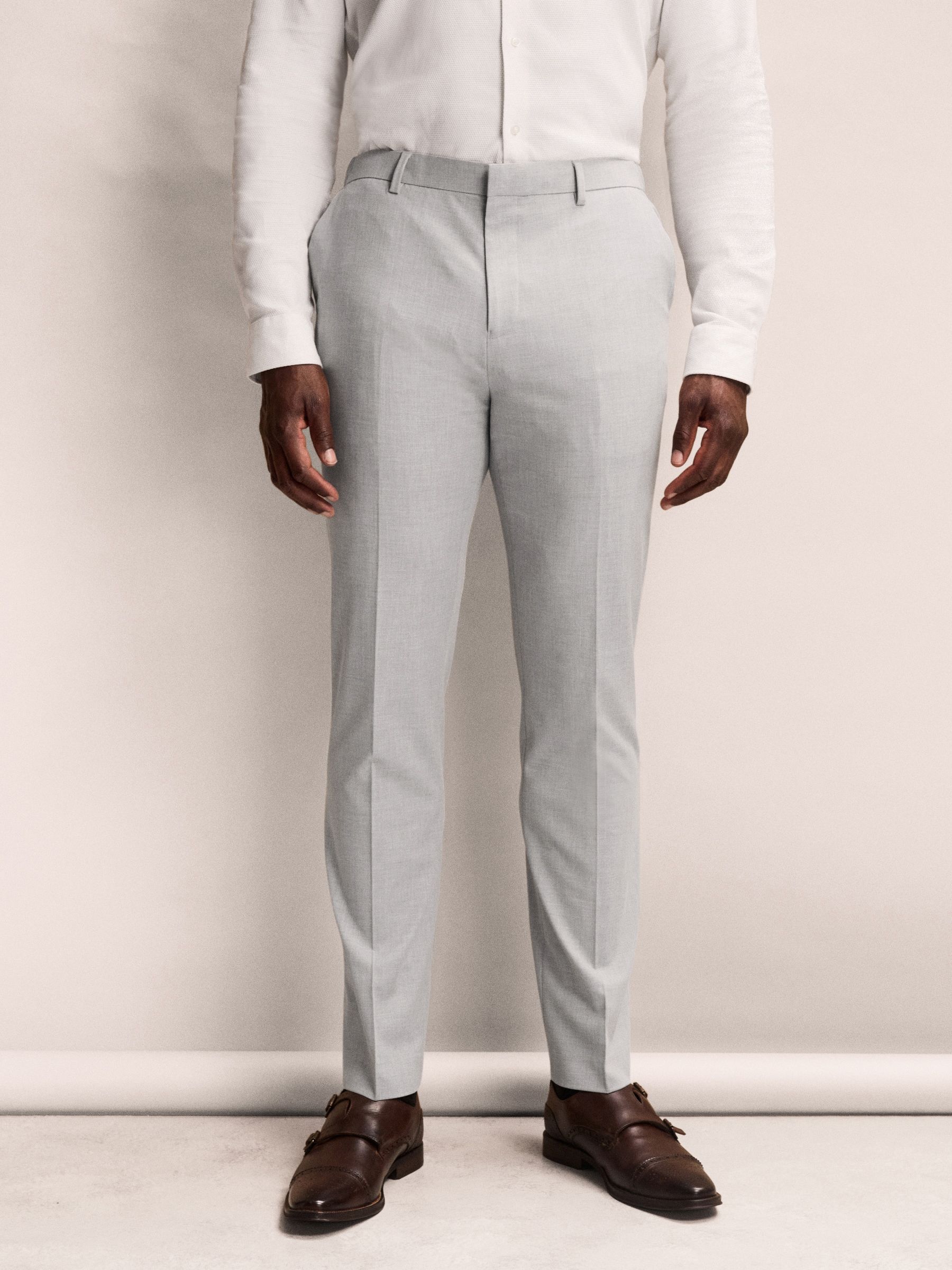 Lichtgrijs - Aansluitend - Elasticated Waist Motionflex Stretch Smart Trousers