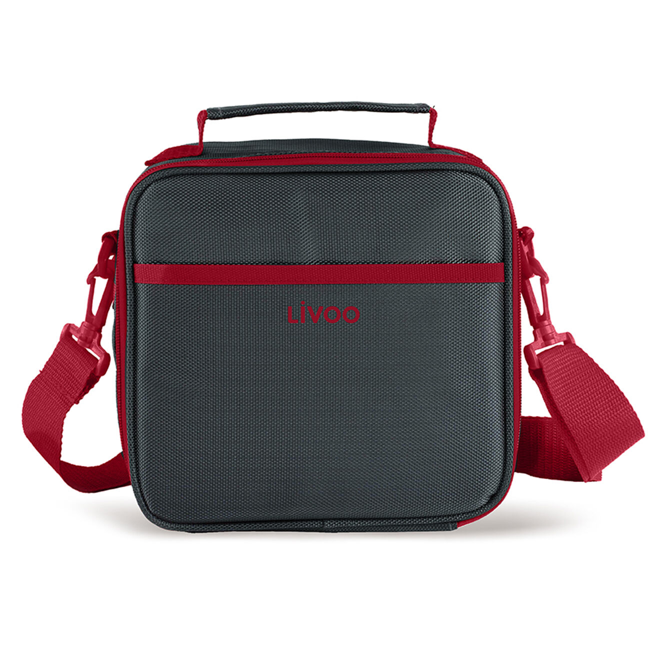 Livoo Set sacoche lunch box 580 ml gris/rouge