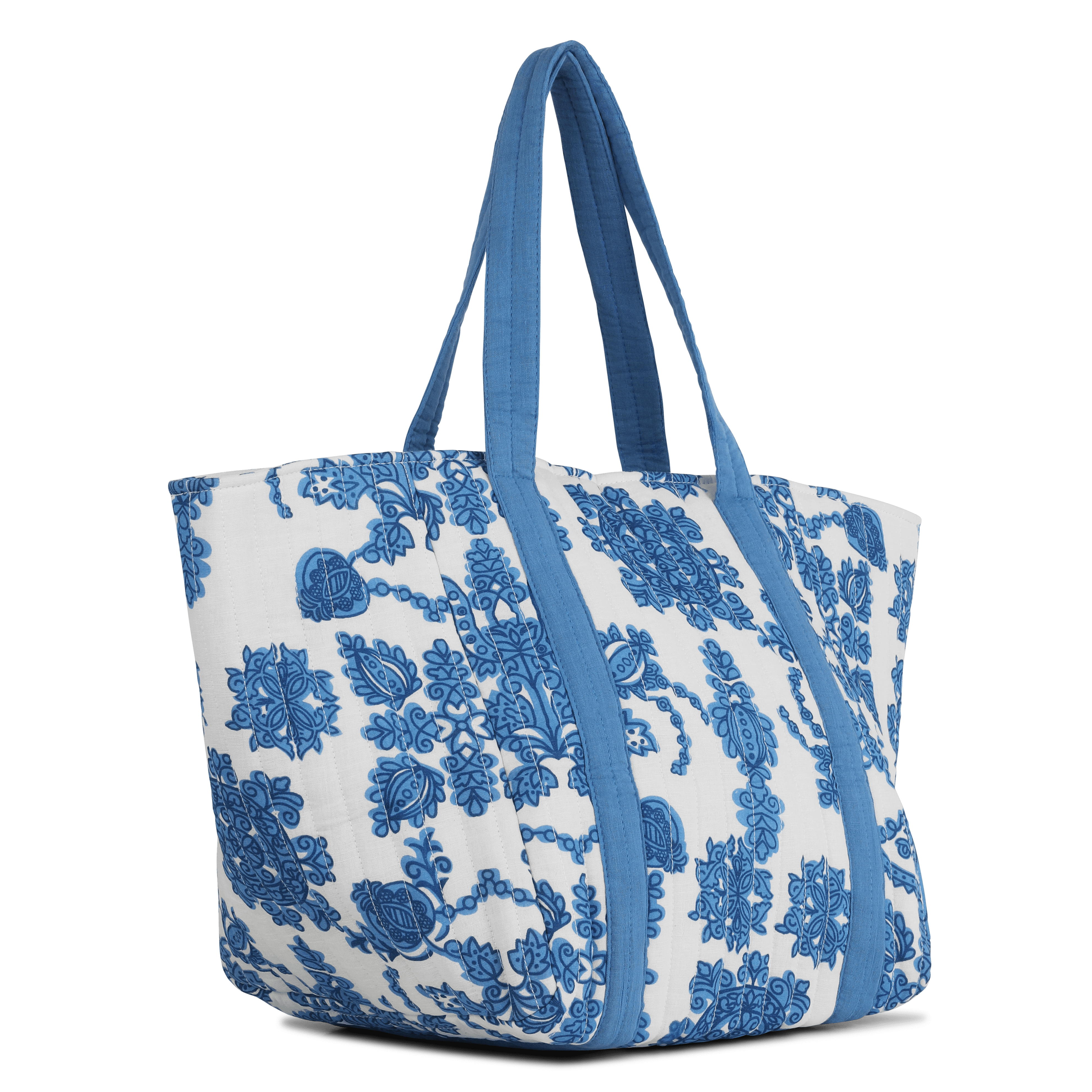 GAEL - Cabas matelassé en coton | Bleu