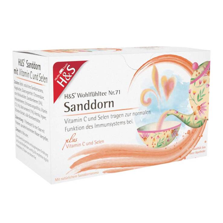 H&S Sanddorn mit Vitamin C und Selen Filterbeutel, 20X2.5 g
