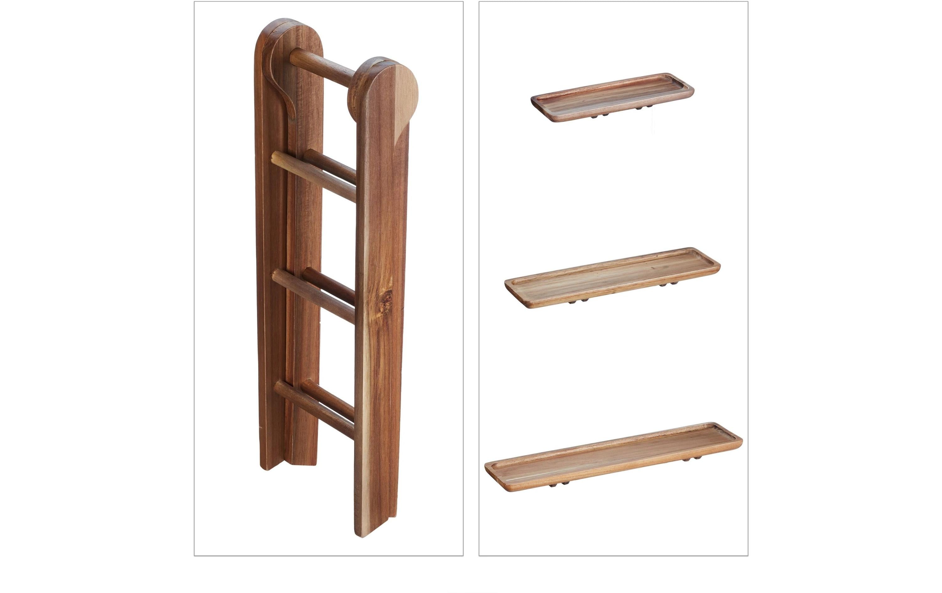 Etagere 3-stufig, BraunServierständer aus Akazienholz