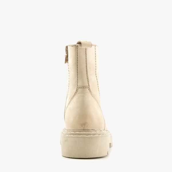 Groot leren meisjes veterboots beige