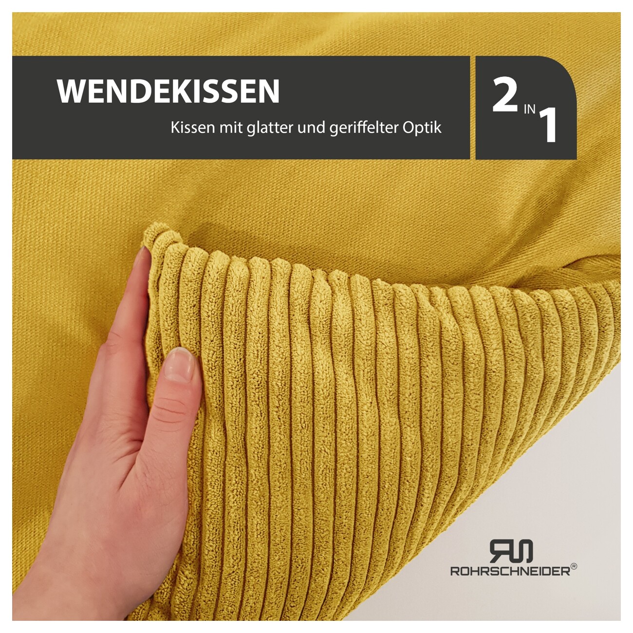 Rohrschneider Hundebett waschbar, robuster Breit-Cordstoff mit Gratis-Beigabe