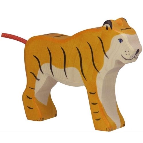 Holztiger tijger staand 14 cm