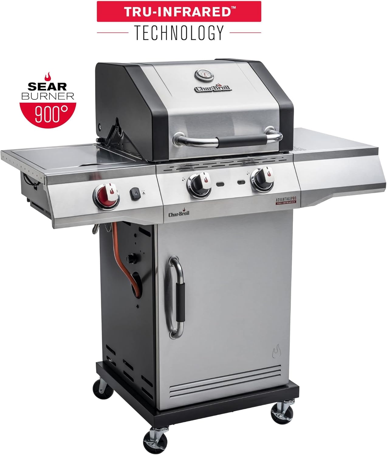 Char-Broil Gasgrill Advantage PRO S - 2 Brenner, TRU-Infrared Technology, 900°C Sear-Brenner, Gusseisen Roste - Ideal für draußen, Garten, Terrasse