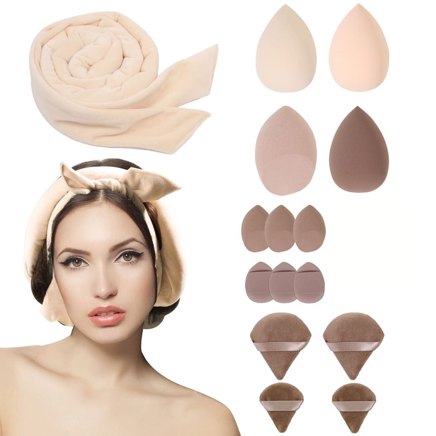 Fondes - Make-upkwast / Gezichtsreiniger Hoofdband / Polsband / Make-upblender Beauty Sponge / Poederdons / Haarelastiek / Set (Verschillende ontwerpen)
