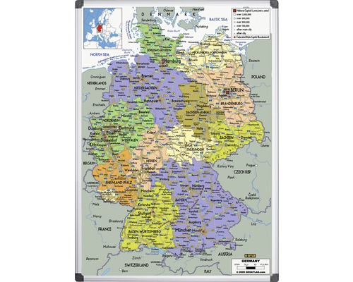 Kaart van Duitsland 120x90 cm