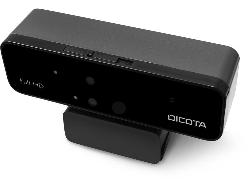 DICOTA Webcam PRO Face Recognition Full HD Webcam mit integrierten optischen und Infrarot-Sensoren Windows Hello