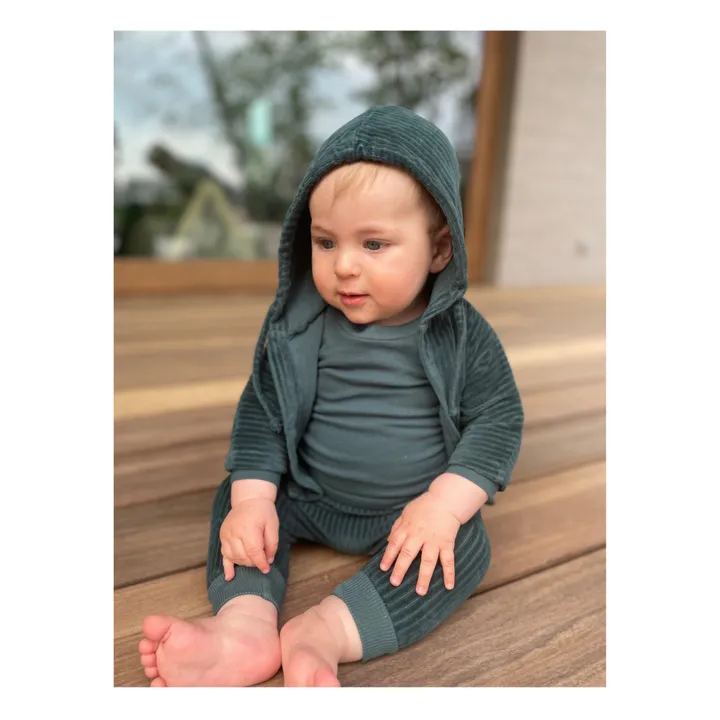 GOLD, Olalala Sweat Capuche Coton Bio Velours Côtelé Hagar | Vert sapin