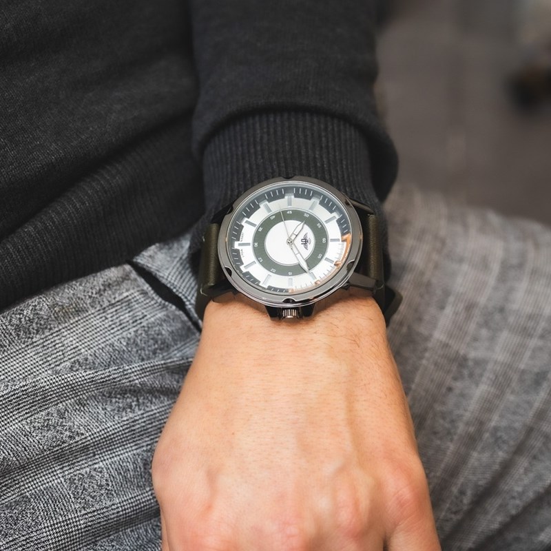 Montre Homme M. JOHN bracelet Cuir Gris