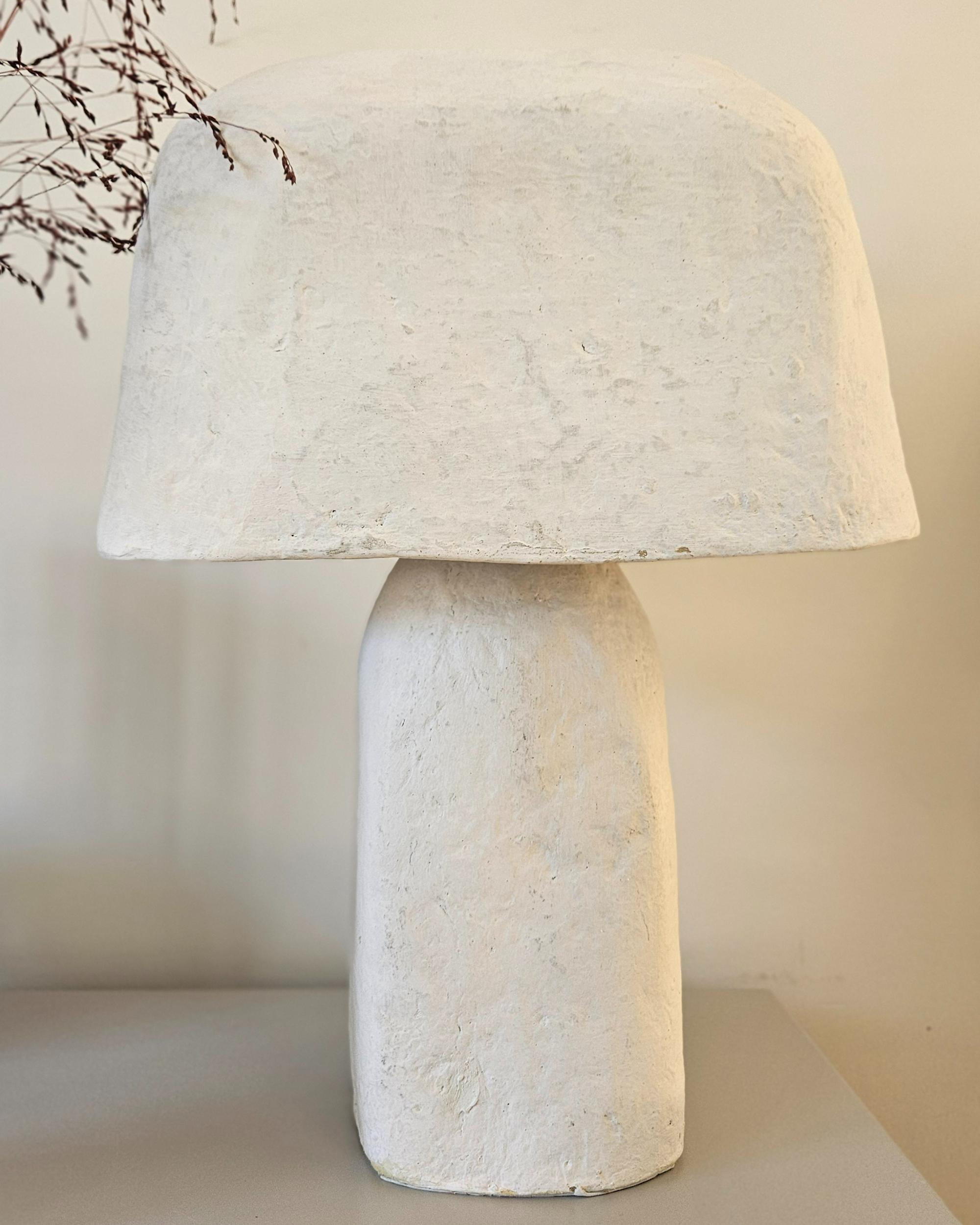 Tafellamp CARRASCO Papier-mâché Wit