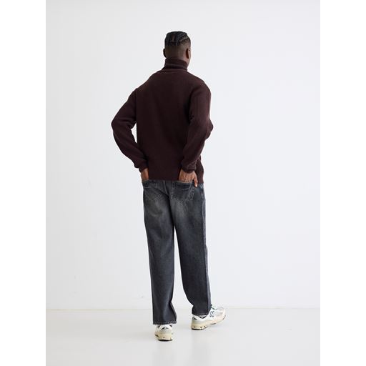 Woodbird Lass Wool Half-Zip Striktrøje, Brown, M