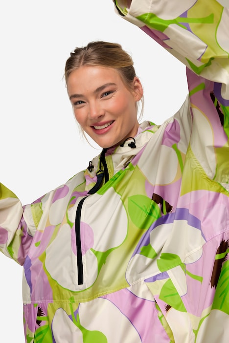 Funktions-Regencape, Unisex, Apfel Print, Kapuze