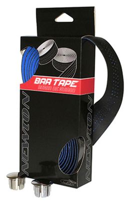 Ruban de guidon Newton noir effets bleu avec bouchons (super resistante et confortable)