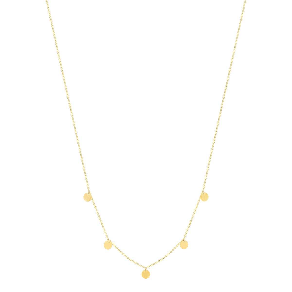Collier or jaune 375 41 cm, motif pampille disque