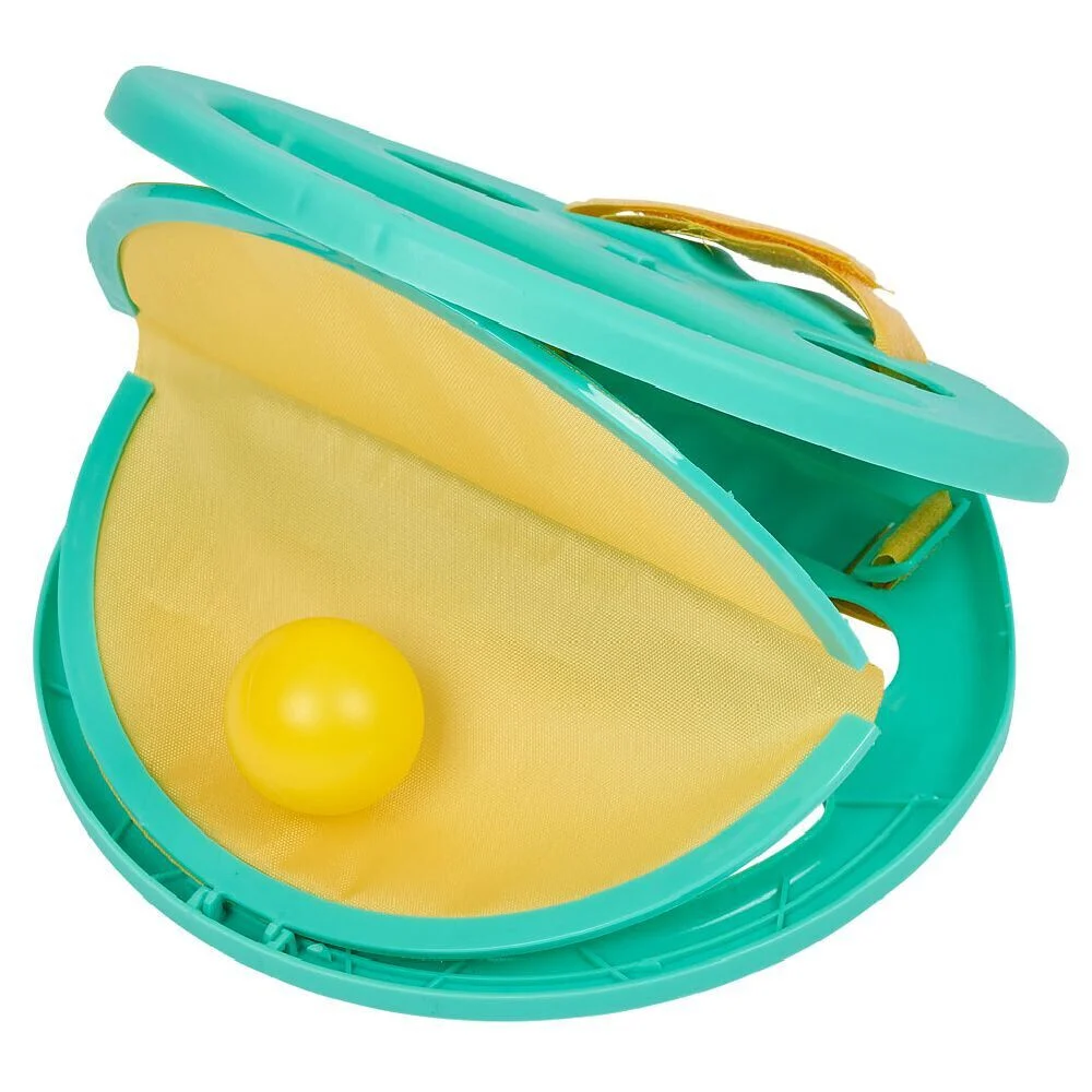 Jeu lance et attrape balle plastique vert Ø19,5cm