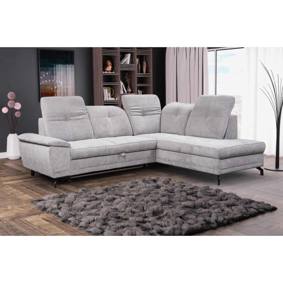 Ecksofa Dream Stoff hellgrau, Ottomane links