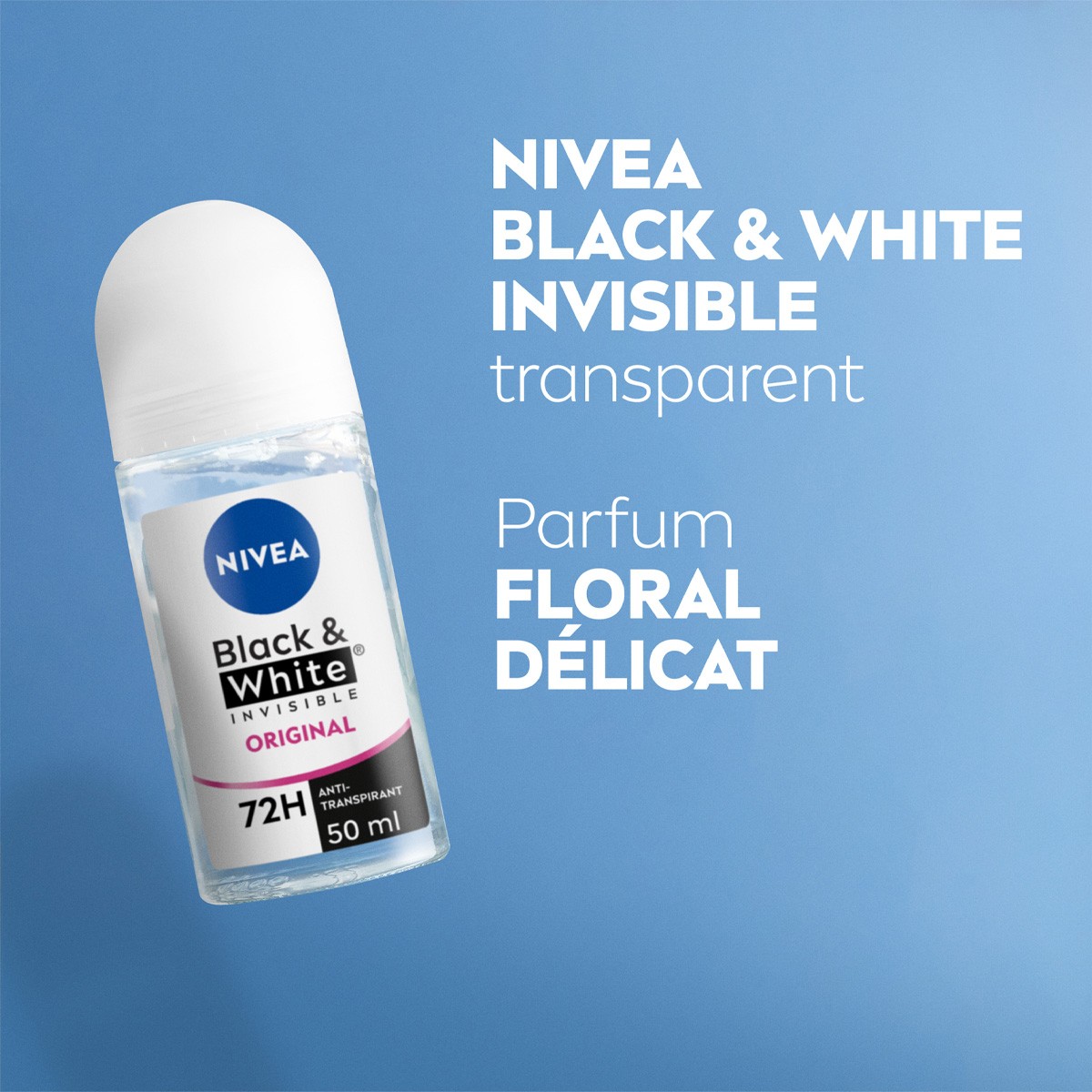 Déodorant bille anti-transpirant anti-traces blanches & jaunes 48h - Black & White - 50 ml
