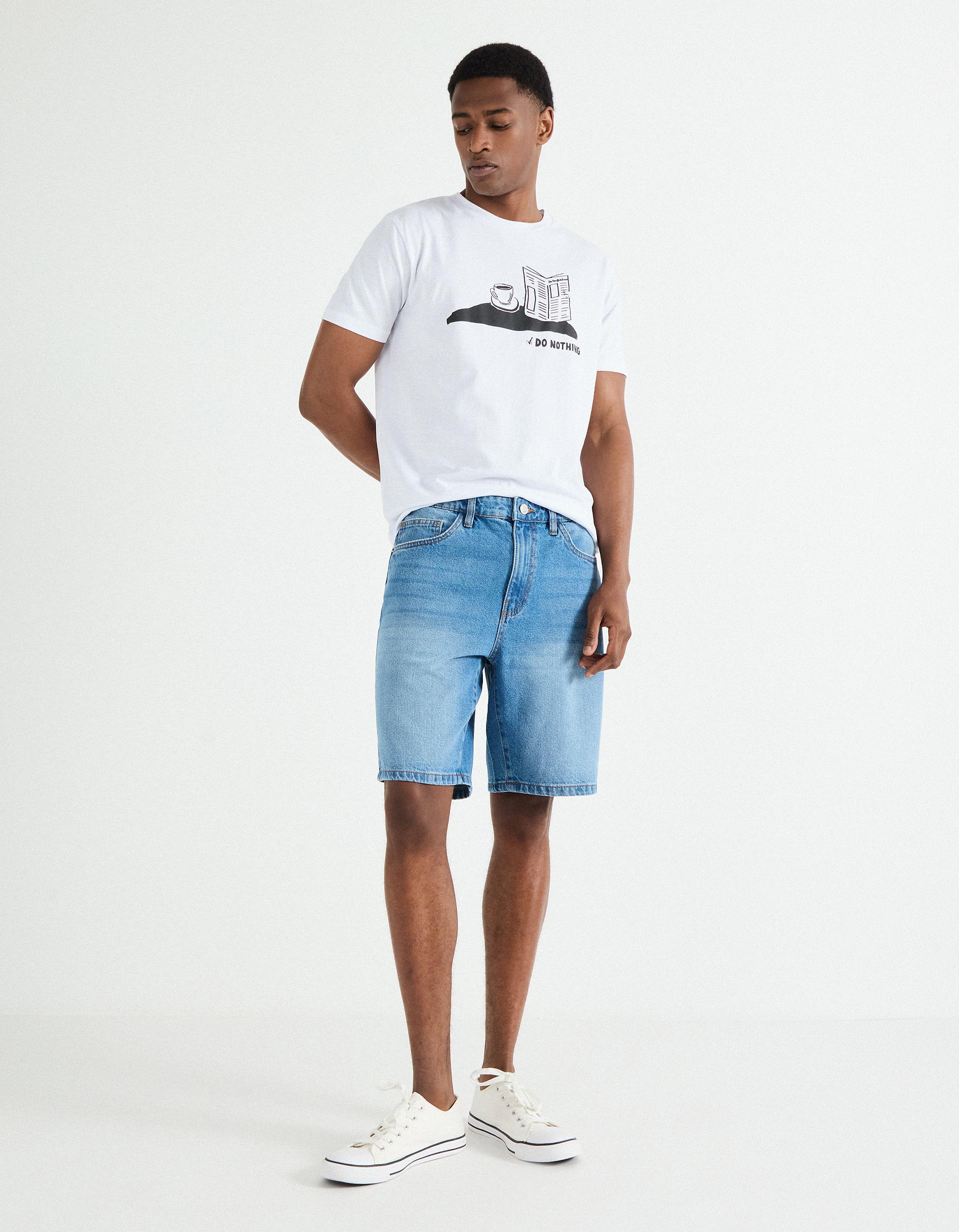 Calções de Ganga 'Straight Fit', Homem, Azul
