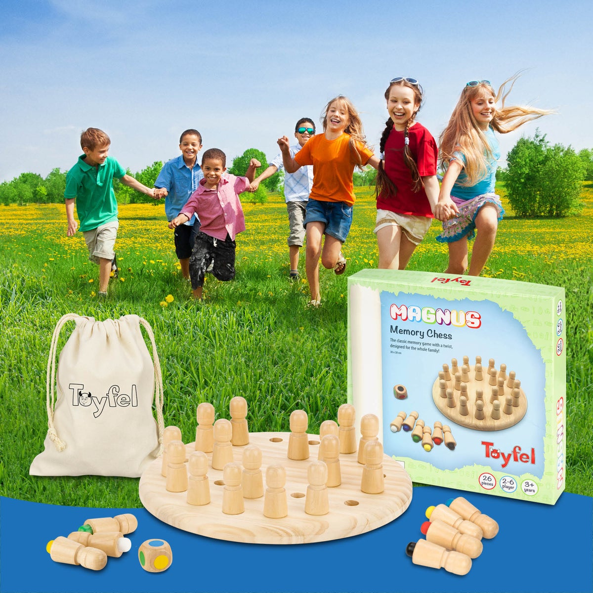 Toyfel Magnus Memory Schaakspel 30x30cm