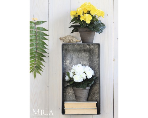 Kunstbegoniabloem, Ø 25 cm, H 30 cm, wit