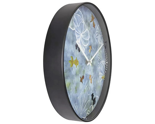 Wandklok, pond, kunststof, blauw, Ø 30 cm