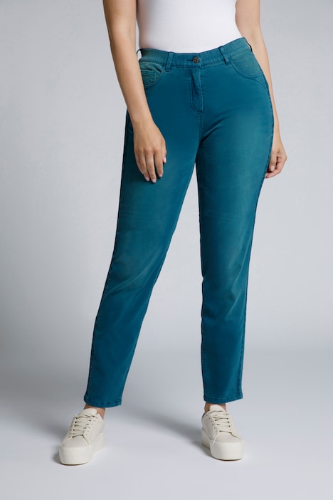 Jeans Sarah, Glitzer-Galonstreifen, schmales Bein