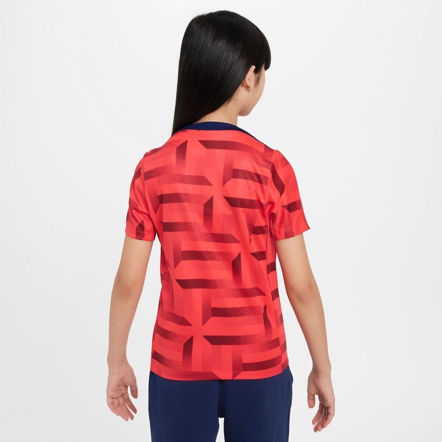 Angleterre T-shirt d'Entraînement Dri-FIT Academy Pro Avant-Match - Rouge foncé/Bleu/Blanc Enfant