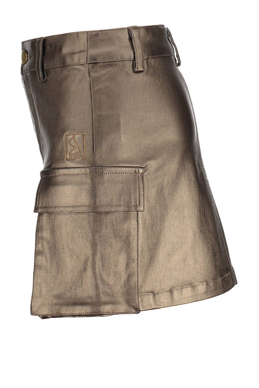 Frankie&Liberty imitatieleren cargo rok bruin
