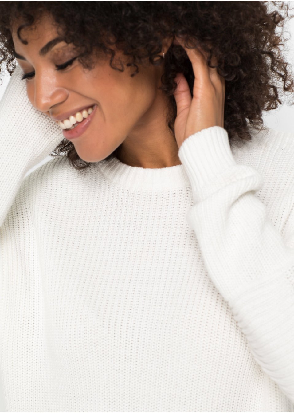 Pull en coton à laçage, Oversized