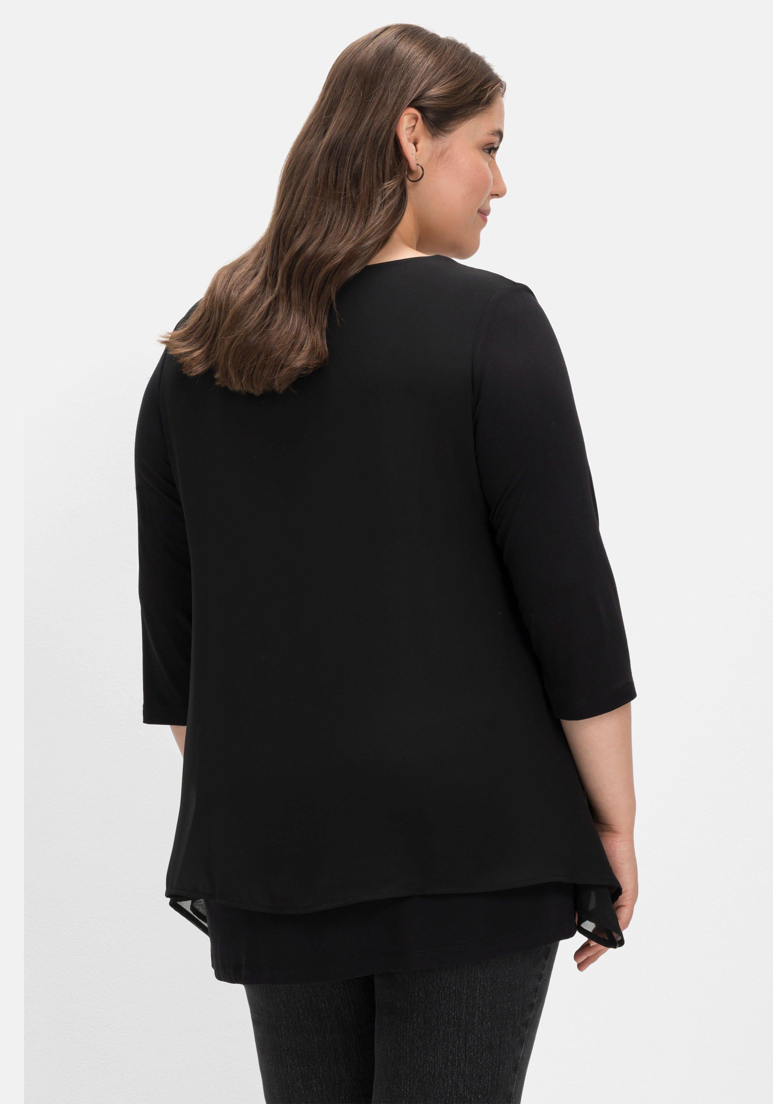 Blusenshirt mit Chiffon, doppellagig