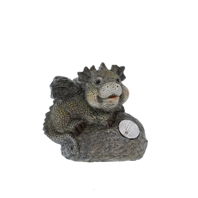 Drache - liegend - mit Solar LED - ca. 18 x 11,5 x 15 cm
