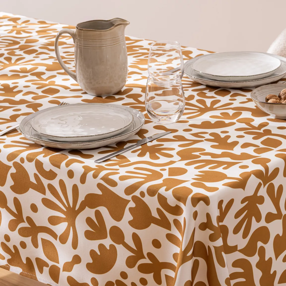 Nappe rectangulaire anti tache (140 x 240 cm) Jolan Jaune ocre