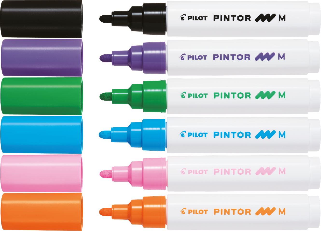 Pilot - Pintor Kreativ Marker æske med 6 klassiske farver (Medium spids)