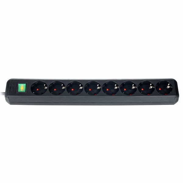 Brennenstuhl Eco-L 8 Way Split Sw 3m BK