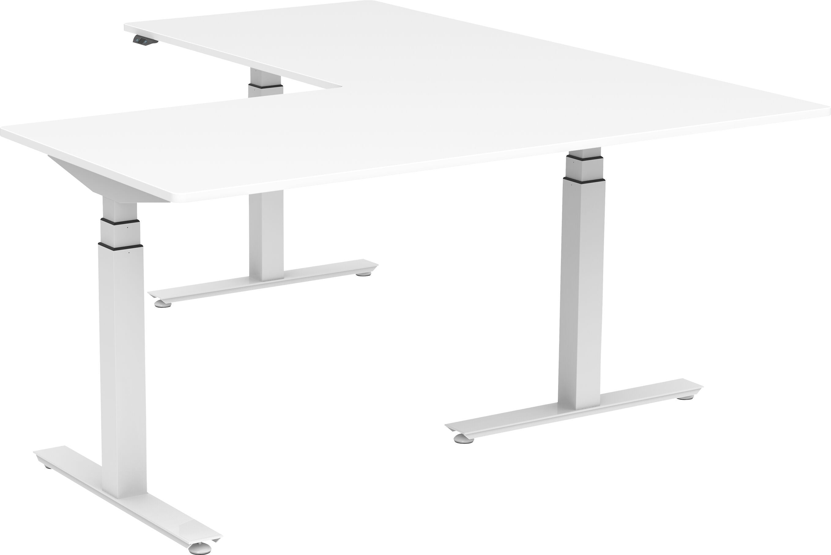 FLEXCUBE PROFI Eckschreibtisch höhenverstellbar - Weiss / B: 180.0 cm x T: 170.0 cm x H: 62.5 cm