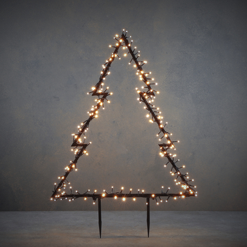 Luca Lighting Garden d'Light Kerstboom Tuinsteker met Warm Witte LED Verlichting - L72 x H100 cm - Zwart