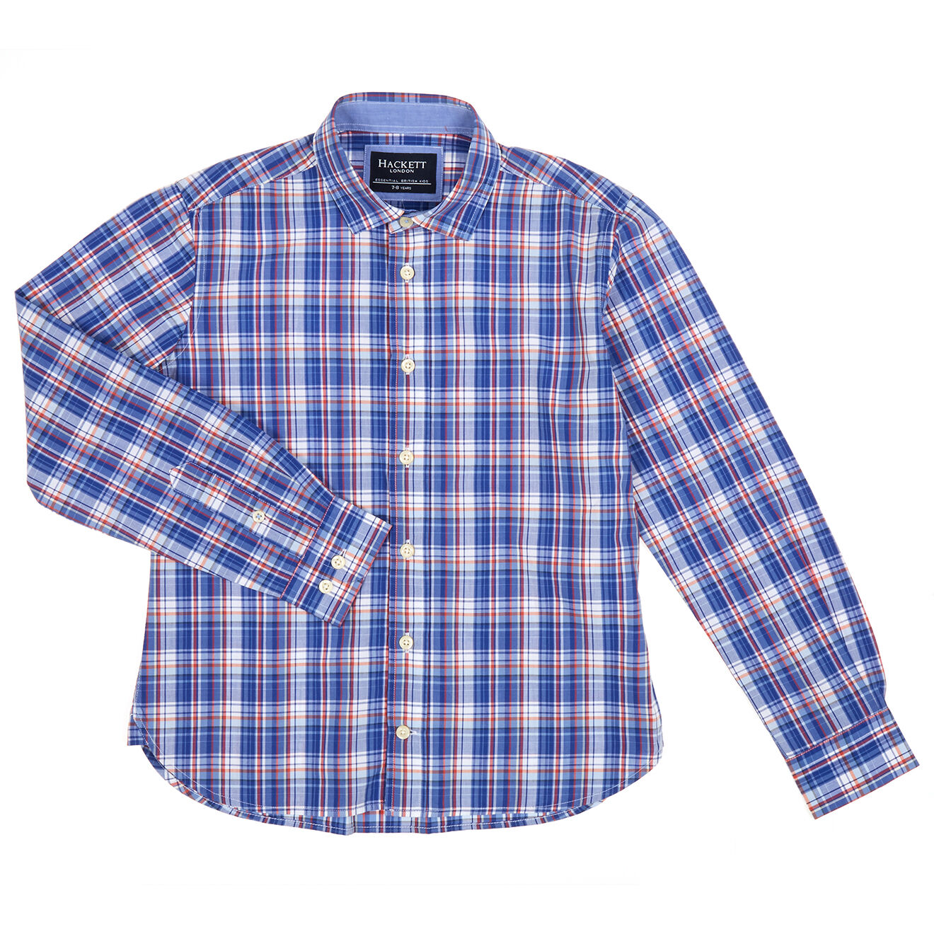 Hackett London Chemise en Coton à carreaux bleue