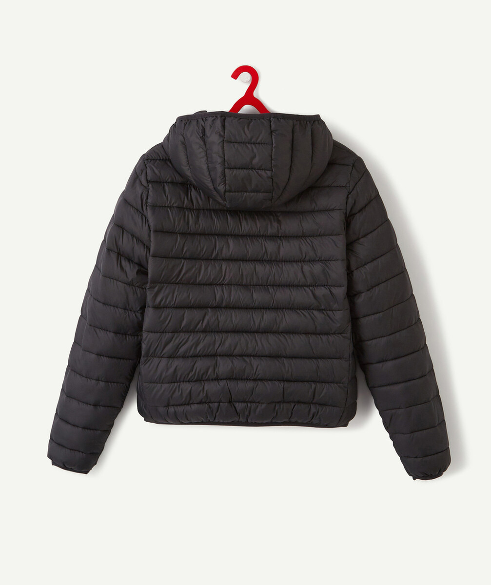 LA DOUDOUNE À CAPUCHE NOIRE EN REMBOURRAGE RECYCLÉ