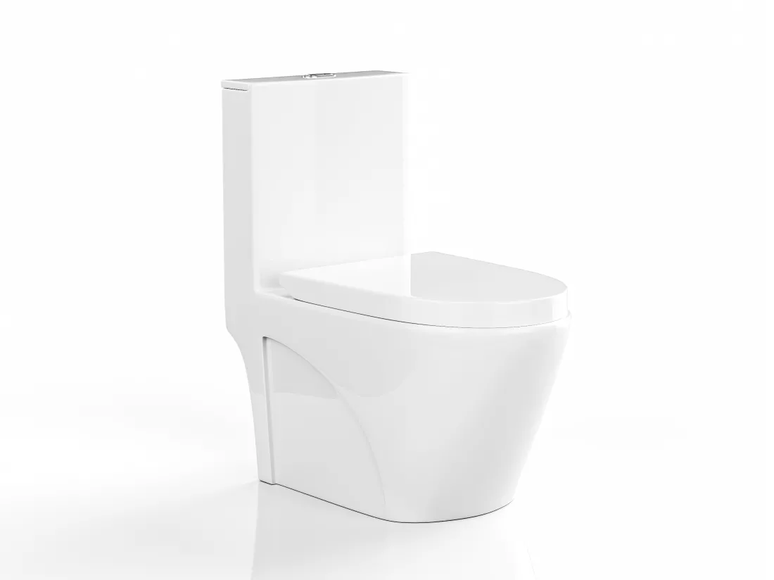 WC à poser blanc brillant en céramique - Evacuation verticale - NAGILAM